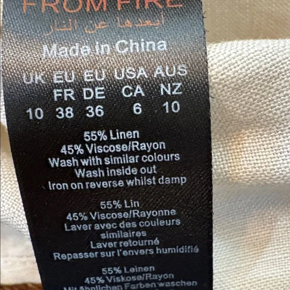 Karen Millen Off-White Linen Blend Button-Down Contrast Piping Size 6  EUC - Picture 9 of 9